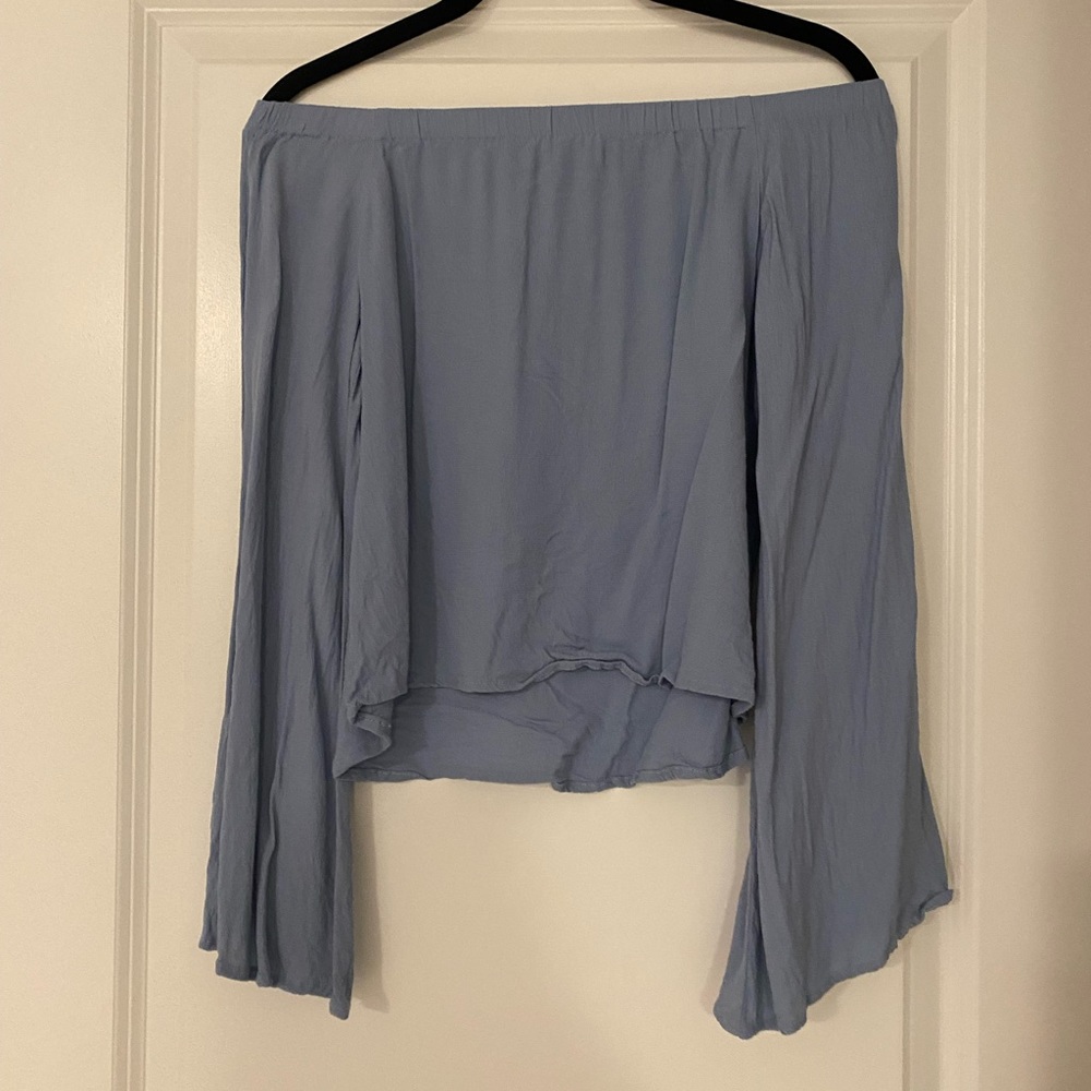 Lulus Gentle Stream Off-Shoulder Top - Picture 3 of 3